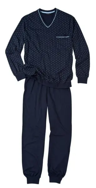 Navyblå med mönster