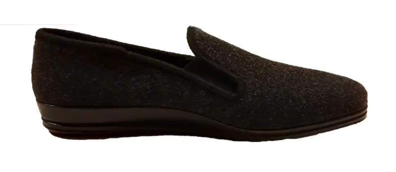 Svart toffel - insida