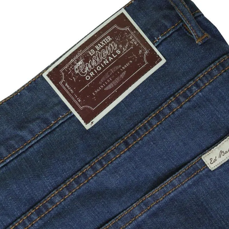 Ed Baxter denimblå jeans med stretch (34\")