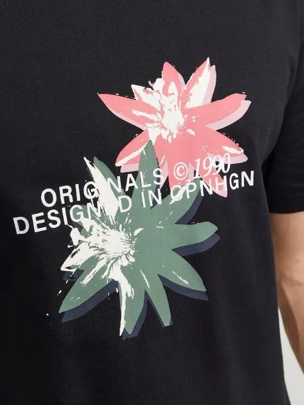 Svart / flerfärgat tryck