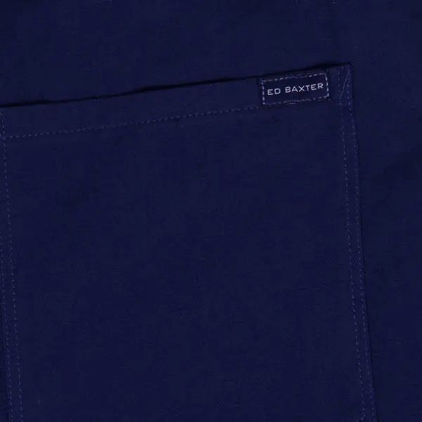 Mörkblå linneshorts - Ed Baxter
