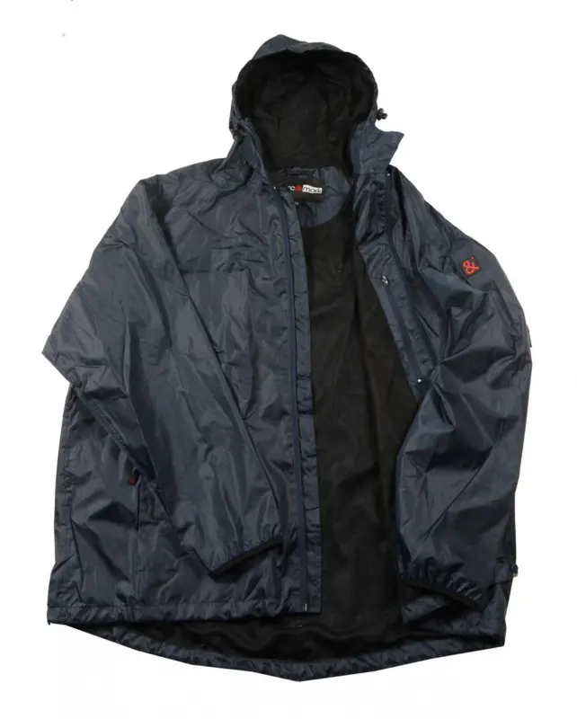 Lätt regnjacka (Blå) - öppen