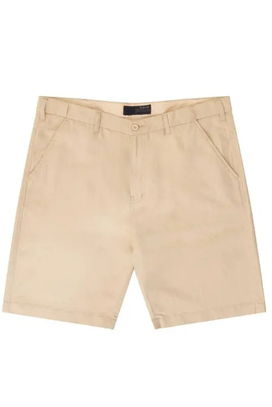 Beige lin-shorts (Adapt-a-Waist) - Ed Baxter