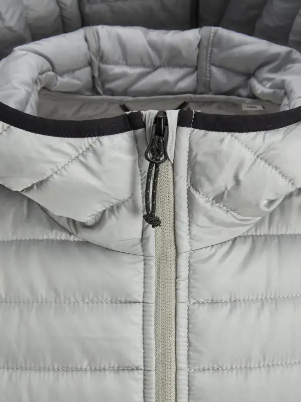 Grå quiltad jacka med huva - Jack & Jones