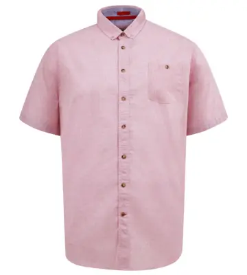Kortärmad skjorta i ljusrosa med button down-krage