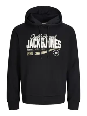 JJELOGO Svart Sweat Hood