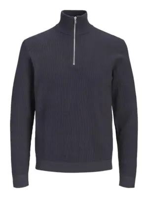 JPRBLUSTANLEY  Mörk navy stickad tröja med halv dragkedja